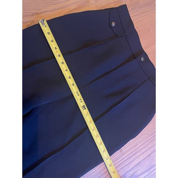 Ralph Lauren Collection Wool Pants Crepe Gabardine Trousers Slim Black High Rise - Picture 14 of 15